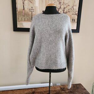 H&M grey boxy knit wool alpaca blend sweater / M